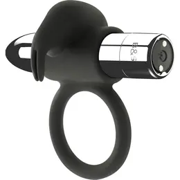 BLACK&SILVER Burton Rechargeable Ring 10 Modes - Medical Silicone, Waterproof