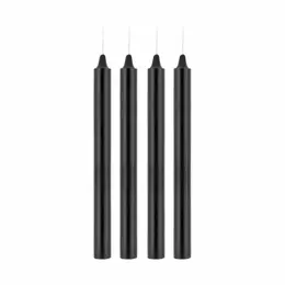 Rosy Gold Seduction Candle Set Black - Elegant Drip Candles, 4 pcs