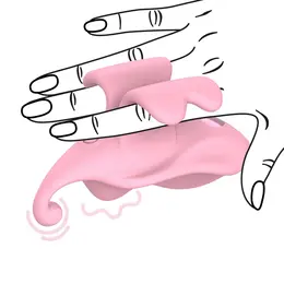 Loveline Dual Finger Vibrator Pink, kompaktni silikonski model