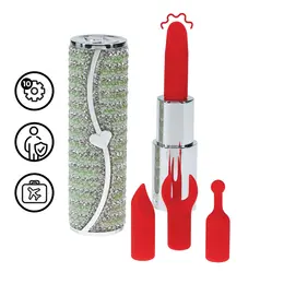 Loveline Candy Lipstick zeleni set intimnih masažera sa 4 silikonska nastavka