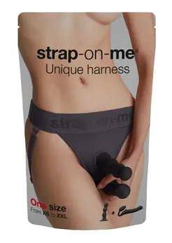 Strap-on-me Unique Harness Grey, podesivi mikrofiber, univerzalna veličina