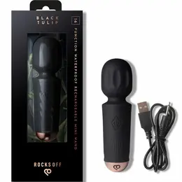 Rocks-Off Mini Wand Black Tulip punjivi masažer sa 16 funkcija