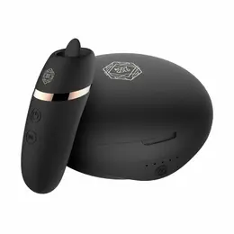Rosy Gold Licking Stimulator Black sa premium kutijom za punjenje, kompaktni dizajn