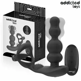 Addicted Toys rotirajući masažer prostate sa daljinskim upravljačem od crnog silikona