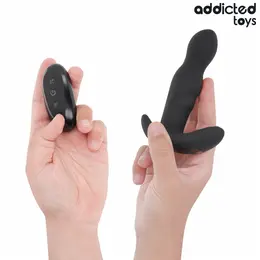 Addicted Toys Rotating Vibrating Anal Plug Remote - 10 Modes, Silicone, 135mm