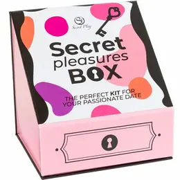Secret Play Pleasures Box za parove, kockice, vibrirajući metak, pero za škakljanje, roze set