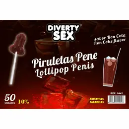 DIVERTY SEX DIABLO GOLOSO lizalice sa ukusom ruma i kole i 10% alkohola, pakovanje od 50 komada