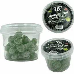DIVERTY SEX Diablo Goloso Mini Candy Jar 20 komada sa aromom kanabisa, zelene
