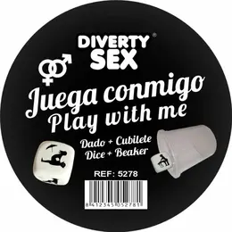 DIVERTY SEX Diablo Picante bele kockice sa pozama i providna čaša 30mm