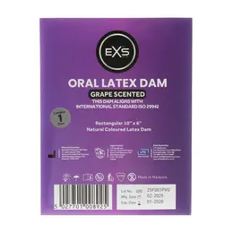 EXS Oral Dam Grape lateks zaštitna folija 1 kom aromatizovani zaštitni sloj