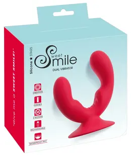 Sweet Smile Dual Vibrator fleksibilni intimni sistem sa vakuum postoljem roze