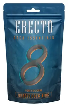 Erecto Double Support Ring fleksibilni dvostruki prsten od tečnog silikona crni 19g