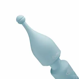 EasyToys Mini Wand vibrator u plavoj boji sa 18 modova vibracije, punjiv preko USB kabla, napravljen od nežnog silikona