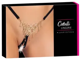 Cottelli LINGERIE tange S-L podesive sa ukrasom u boji belog zlata