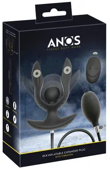 ANOS RC vibrirajući silikonski čep na naduvavanje, proširiv, crni, 10.9 cm