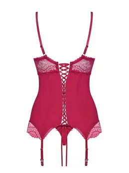 Rosalyne Red Corset Set - Adjustable Padded Model with Thong