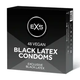 EXS Crni Lateks Veganski Kondomi 48-Pak - Moderna Crna Završna Obrada, Rašireni Oblik