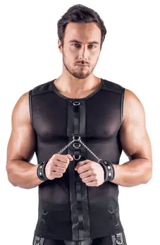 Svenjoyment mrežasta bondage majica sa mat detaljima i podesivim lisicama S