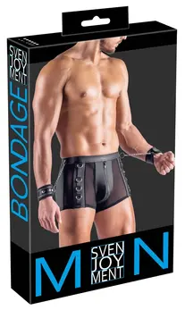 Svenjoyment Bondage pantalone S crna mat mreža sa odvojivim lisicama