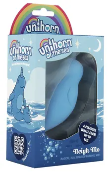 Unihorn Narwhal dvostrani silikonski intimni stimulator, plavi, 14.3 cm