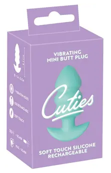 Cuties Vibrating Mini Plug Green, kompaktni silikonski intimni sistem sa USB punjenjem