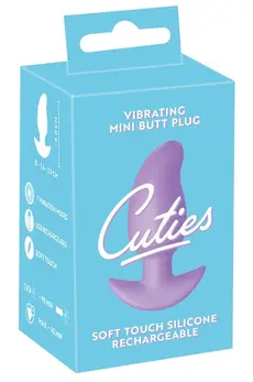 Cuties Vibrating Plug Purple - Compact Silicone Model, 7 Modes, 8 cm