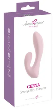 beau coeur Cerya Strong Mini vibrator sa dva kraka, 14 cm, ljubičasti