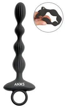 ANOS Flexible Beads vibrirajući intimni trenažer od silikona sa USB punjenjem, 21.1 cm, crni