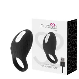 Moressa Zac Premium Rechargeable Vibrating Intimate Ring, Black, 7 Modes
