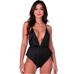 Passion Sensie crni satenski bodi L/XL elegantnog i svestranog dizajna