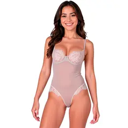 PASSION ZOVEL bodi svetlosivi S/M, elegancija prozirne mreže i čipke