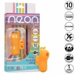 CalExotics Neon Vibes Orange ergonomski stimulator za prst sa 10 modova vibracije vodootporan