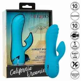 CalExotics Sunset Beach Seducer plavi vibrator sa dvostrukim delovanjem na punjenje