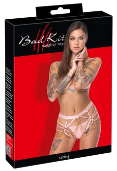 Bad Kitty Rose podesivi harness komplet sa elegantnim lancima roze S do L