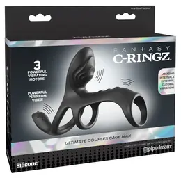 Fantasy C-Ringz Ultimate Couples Cage Max crni silikonski intimni sistem