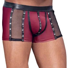 NEK muške mat crvene pantalone 2XL sa crnim akcentima i mrežastim detaljima