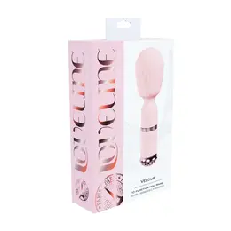 Loveline Velour Mini Wand Rosa punjivi silikonski masažer sa 10 modova rada