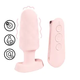 Loveline Velvet Paris Series analni čep sa daljinskim upravljačem, roze, 10 modova, vodootporan