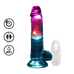 RealRock LED vibrirajući dildo 18 cm providni