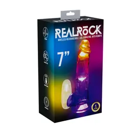 RealRock LED vibrirajući dildo 18 cm providni