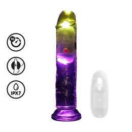 RealRock LED vibrirajući dildo 18 cm providni model