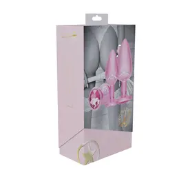 Ouch! Paris Collection Metal Plug Set Pink 3 Sizes Jewel Base