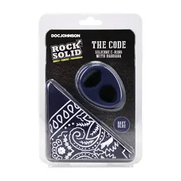 Rock Solid The Code set teget plavi silikonski prsten i marama