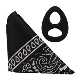 The Code set silikonski prsten i bandana crni u dvobojnom dizajnu
