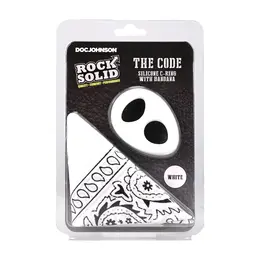 The Code set silikonski prsten i bandana bela boja prilagodljivi duo za maksimalnu udobnost