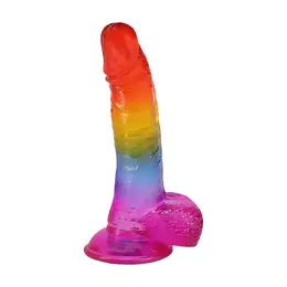 Doc Johnson Crystal Jellies Rainbow Model 21.6 cm Fleksibilan Dizajn