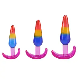 Doc Johnson Crystal Jellies set analnih čepova Rainbow S/M/L set za postepeni trening