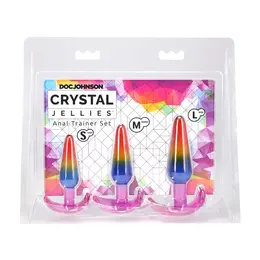 Doc Johnson Crystal Jellies set analnih čepova Rainbow S/M/L set za postepeni trening