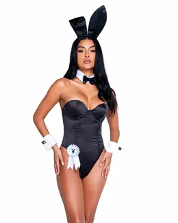 Playboy Classic Bunny komplet kostima zeke u crnoj boji, elegantan bodi i dodaci 2XL