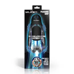 XR Brands Milker Grip intimni aparat sa vakuumom i vibracijom, providno crni